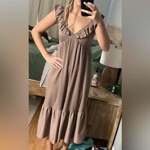 Cream/neutral colored midi dress, size medium